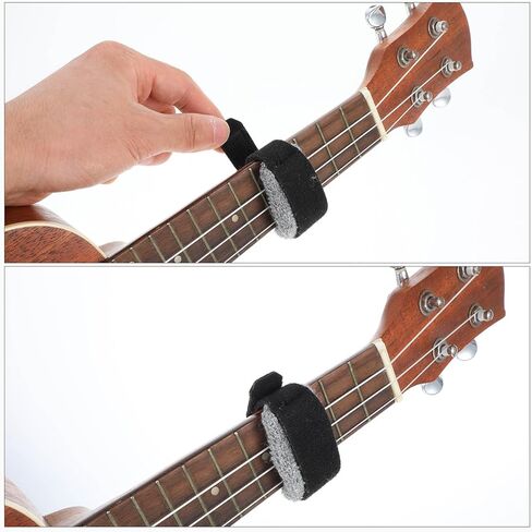 2pcs Guitar String Mute Dampener, Fret Wrap Guitar String Cover Belt, Fret Mute Neck Wrap, Adjustable Bass Mute Fretboard Muting Straps, Musical Instrument Accessories（Black） in Saudi Arabia