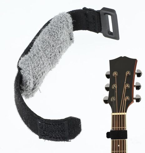2pcs Guitar String Mute Dampener, Fret Wrap Guitar String Cover Belt, Fret Mute Neck Wrap, Adjustable Bass Mute Fretboard Muting Straps, Musical Instrument Accessories（Black） in Saudi Arabia