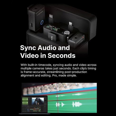 Saramonic Ultra 2-Person Universal Wireless Mic with 32-Bit Float Recording, Time Code, Lavaliers, 3.5mm, USB-C & Lightning Outs, Charging Case, Noise Cancelling in Saudi Arabia