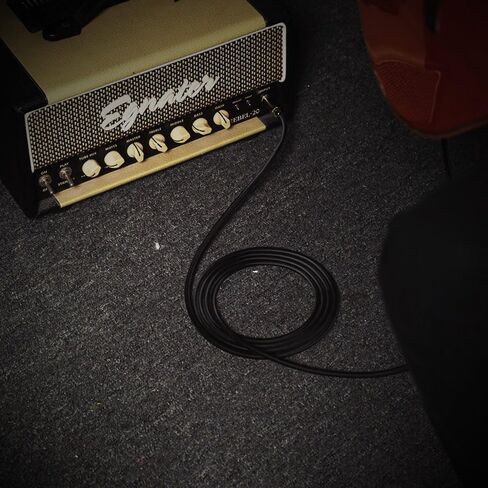Bass Guitar Cable 10/20 Feet Professional Audio Instrument Cable 1/4 Inch Straight to Right Angle Amp Cord,Black PVC Jacket in Saudi Arabia