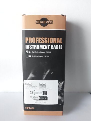 Bass Guitar Cable 10/20 Feet Professional Audio Instrument Cable 1/4 Inch Straight to Right Angle Amp Cord,Black PVC Jacket in Saudi Arabia
