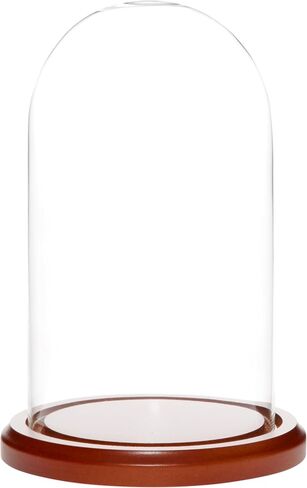 Plymor 4.5" x 8" Glass Display Dome Cloche (Black MDF Wood Base) in Saudi Arabia