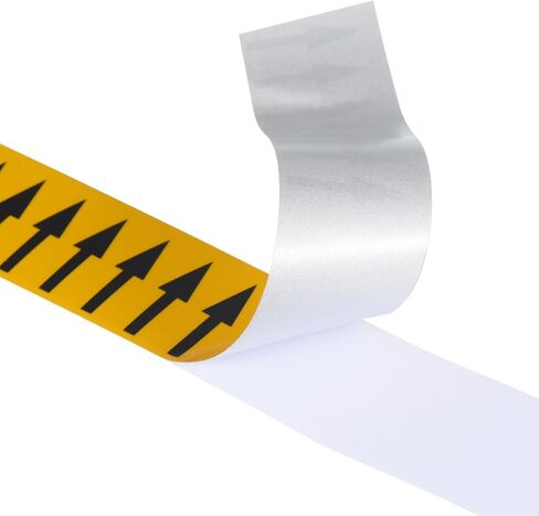 PATIKIL Flow Arrow Tape, 2 Roll Polyethylene Pipe Marking Sticker with Reflective Strip, Waterproof Heat Resistant, for Pipe Flow Directional Identification, 1.2 Inch x 33 Ft, Red/White in Saudi Arabia