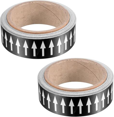 PATIKIL Flow Arrow Tape, 2 Roll Polyethylene Pipe Marking Sticker with Reflective Strip, Waterproof Heat Resistant, for Pipe Flow Directional Identification, 1.2 Inch x 33 Ft, Red/White in Saudi Arabia
