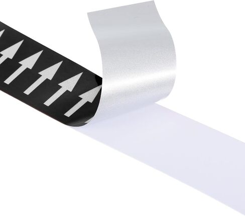 PATIKIL Flow Arrow Tape, 2 Roll Polyethylene Pipe Marking Sticker with Reflective Strip, Waterproof Heat Resistant, for Pipe Flow Directional Identification, 1.2 Inch x 33 Ft, Red/White in Saudi Arabia