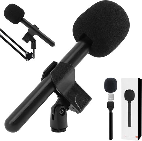 EMVANV لحامل ميكروفون DJ-I، حامل ميكروفون لاسلكي محمول للميكروفون اللاسلكي، حامل لـ DJ-I Mic 1/2، حامل ميكروفون لاسلكي للمقابلة مناسب لميكروفون M28 Lavalier (أسود) in Kuwait