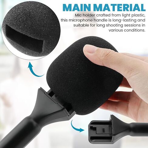 EMVANV لحامل ميكروفون DJ-I، حامل ميكروفون لاسلكي محمول للميكروفون اللاسلكي، حامل لـ DJ-I Mic 1/2، حامل ميكروفون لاسلكي للمقابلة مناسب لميكروفون M28 Lavalier (أسود) in Kuwait