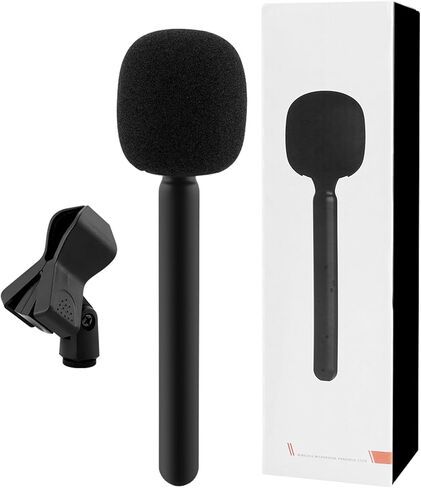 EMVANV لحامل ميكروفون DJ-I، حامل ميكروفون لاسلكي محمول للميكروفون اللاسلكي، حامل لـ DJ-I Mic 1/2، حامل ميكروفون لاسلكي للمقابلة مناسب لميكروفون M28 Lavalier (أسود) in Kuwait