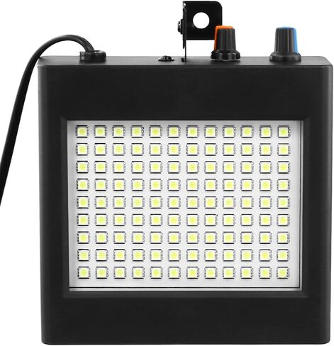 مصباح QWORK فائق السطوع بالنبض مع 108 مصابيح LED، وتنشيط الصوت، ومعدل فلاش قابل للتعديل، ودعامة تثبيت، مثالي للهالوين، والعطلات، والحفلات in Saudi Arabia