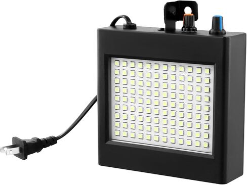 مصباح QWORK فائق السطوع بالنبض مع 108 مصابيح LED، وتنشيط الصوت، ومعدل فلاش قابل للتعديل، ودعامة تثبيت، مثالي للهالوين، والعطلات، والحفلات in Saudi Arabia