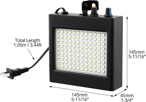 مصباح QWORK فائق السطوع بالنبض مع 108 مصابيح LED، وتنشيط الصوت، ومعدل فلاش قابل للتعديل، ودعامة تثبيت، مثالي للهالوين، والعطلات، والحفلات in Saudi Arabia