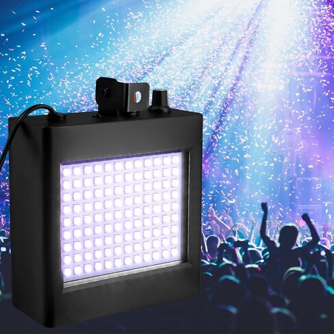 مصباح QWORK فائق السطوع بالنبض مع 108 مصابيح LED، وتنشيط الصوت، ومعدل فلاش قابل للتعديل، ودعامة تثبيت، مثالي للهالوين، والعطلات، والحفلات in Saudi Arabia