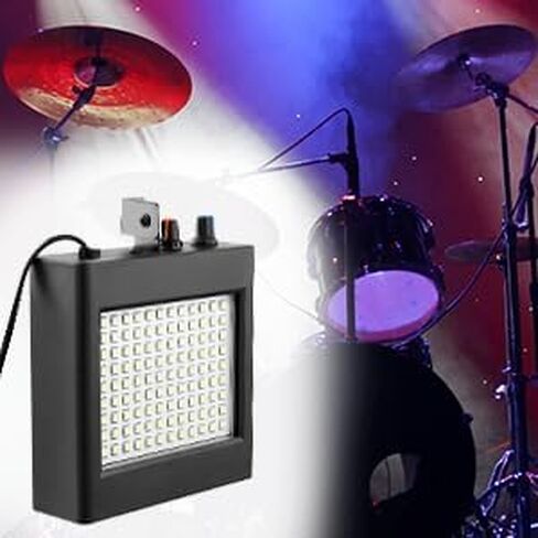 مصباح QWORK فائق السطوع بالنبض مع 108 مصابيح LED، وتنشيط الصوت، ومعدل فلاش قابل للتعديل، ودعامة تثبيت، مثالي للهالوين، والعطلات، والحفلات in Saudi Arabia