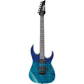 Ibanez GRG120QASP GIO RG 6-String Right-Handed Electric Guitar with Poplar Body, Maple Neck, and Purpleheart Fingerboard (Blue Gradation)
