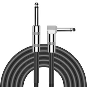 New bee Guitar Cable 10ft Electric Instrument Bass AMP Cord for Electric Mandolin, Pro Audio (Right Angle to Straight, Black)