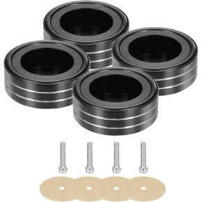 MECCANIXITY 4 Pcs Subwoofer Isolation Pad, 58x22mm Speaker Isolation Pad Feet Speaker Spikes Turntable Audio Studio Monitor Isolation Pad for Audio Equipment, M4 Screws Black