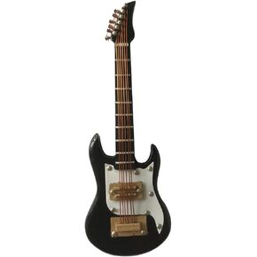 ALANO 9cm Black Electric Guitar Ornament Mini Guitar Model Musical Ornaments（GE7B-9）