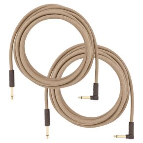 Fender Festival 18.6FT STR/ANG Hemp Instrument Cable (Natural) in 2-Pack