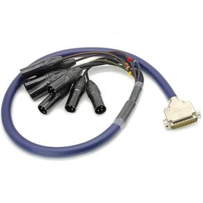 DB25 to XLR Male Snake Cable, DB25 Male to 8 Channel XLR 3Pin Male Balanced Snake Cable D-Sub Snake Cable Patch Bay Interface Modular Cable 1 Meter/3.28ft