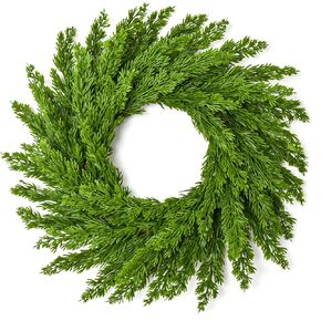Christmas Norfolk Pine Wreath,Christmas Wreaths for Front Door 20 Inch Artificial Green Wreath Greenery Realistic Wreath for Front Door,Window,Wall Outdoor Holiday Winter Wreath Decorations