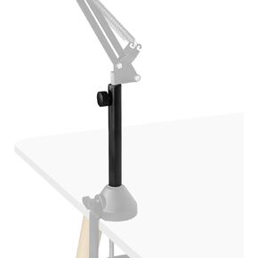 Geekria for Creators Microphone Boom Arm Extension Tube, Mic Stand Extension Riser, Microphone Stand Extension Adapter, 16CM Aluminum Alloy Heightening Straight Rod for Mic Boom Arm (Black)