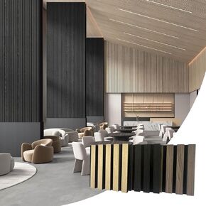 Acoustic Wood Slat Wall Panel - Wood Panels for Wall and Ceiling,3D Wood Wall Paneling for Interior Wall Decor, 7.87"x 7.87" Fluted Sound Absorbing Panel (Sample, 3Pack)
