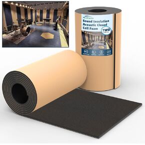 Sound Proof Foam Panels 0.4 x 12 x 71 Inch,High Density Self-Adhesive Sound Proof Acoustic Closed Cell Foam,11.6 sqft Sound Deadening Foam,Sound Deadening Mat for Cars,Walls