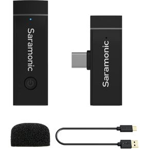Saramonic USB-C Wireless Lavalier Microphone Vlog, Blink GO-U2 Lapel Microphone System for Android Devices, Tablets, iPhone 13, iPad PRO, PC Computers, Samsung, Google Pixel, Xiaomi