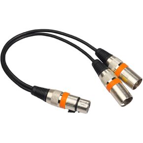 كابل مقسم XLR بطول 1.2 قدم أسود XLR ذكر إلى أنثى مزدوجة، كابل ميكروفون مقسم Y محول متوازن in Kuwait