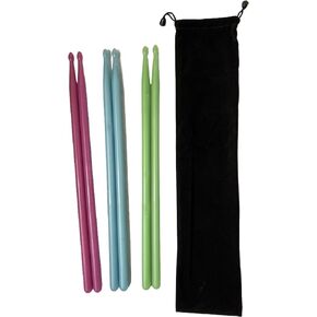 3Pairs 5A Nylon Drumsticks Stick for Drum Set Luminous Light Up Drumsticks, Glow in The Dark Night light Drum Sticks for Professional Beginner Drummers Blue/Green/Purple