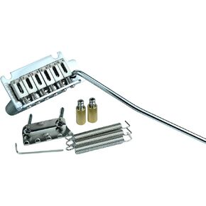 Guitar Tremolo Bridge with Zinc Alloy Saddles and Iron Block, Pop-In Vibrato Bar, Complete Install Kit for 6 String Electric Guitar Parts(EG-1002)