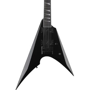 ESP 6 String LTD Arrow 1007 Evertune Electric Guitar Baritone, Black, Right, (LARROW1007BETBLK)