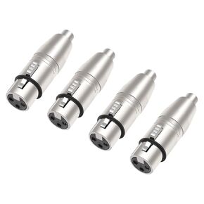 4 Pack XLR to RCA Adapter,3 Pin XLR Female to RCA Female Adapter Converter Gender Changer Audio Coupler Connector,XLR Audio Cable Connect Adapter for Mixer Recorder Amplifier