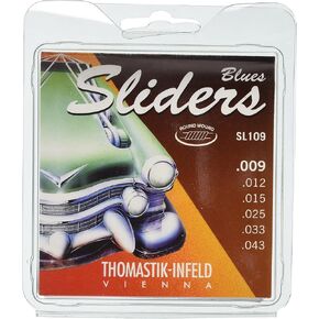 Thomastik-Infeld SL109 Electric Guitar Strings, Sliders Blues 6 String Set with Round Wound Nickel E, B, G, D, A, E Set