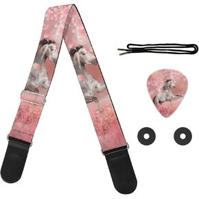 GLENLCWE Puppy American Flag Guitar Strap Set for Acoustic Guitar Electric Guitar and Bass Guitar Strap and Picks