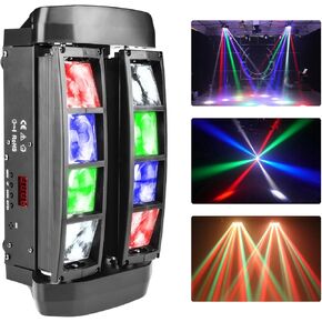 Moving Head Dj Lights Sound Activated Lights for Dj, RGBW LED Beam Spider Lights for Disco