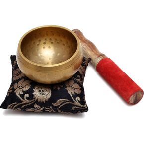 Beautiful Hand Hammered Golden Brass Singing Bowl Tibetan Meditation Yoga Singing Bowl 3.5 Inches