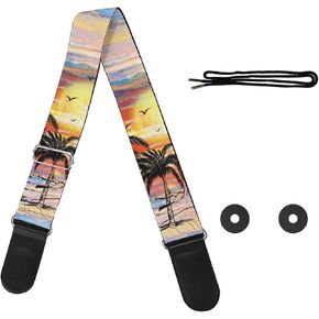 GLENLCWE Boston Terrier Print Guitar Strap for Acoustic Guitar Electric Bass Guitars for Kids Women Men,Adjustable