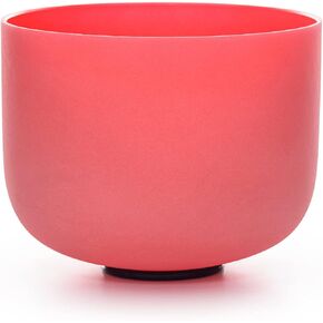 528hz Solfeggio Frequency Red Root Chakra Frosted Quartz Crystal Singing Bowl 8 Inch For Meditation Sound Bath