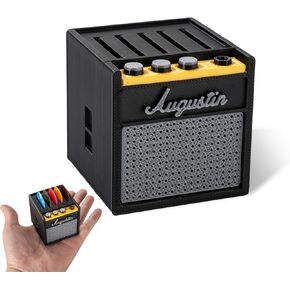 Guitar Picks Holder Personalized, Custom Name on 3D Printed Retro Guitar Amp Model - Plectrum Holder, Gifts for Musicians and Guitar Players (Peace & Love)