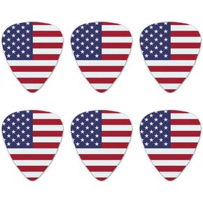 United States of America American USA Flag Novelty Guitar Picks Medium Gauge - Set of 6