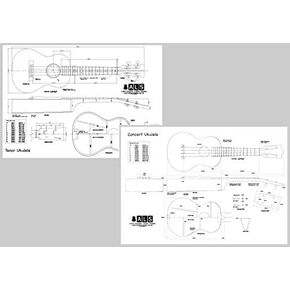 Set of 2 Plans - Concert & Tenor Ukuleles - Full Scale Prints