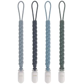 6-Pack Silicone Pacifier Clips for Baby Boys and Girls - One-Piece Beads, Rust-Free Holders, Teething Relief, Baby Necessities, Newborn Safe Baby Essentials