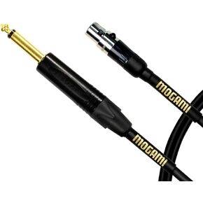 Mogami Gold BPSH TS-18 Belt Pack Instrument Cable for Wireless Instrument Systems, 1/4" TS Male Plug to Mini XLR-Female 4-Pin, Straight Connectors, 18 Inch