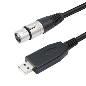 REXUS USB A Male to XLR Female Microphone Cable 6.6 FT, USB to XLR Stereo Audio Cord Link Converter Cable, Plug and Play P&P Audio Adapter for PC, Laptop(UAM2XF_20)