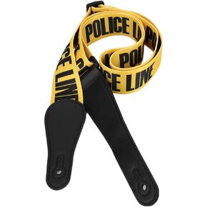 Tomotato Guitar Strap,Soft Shoulder Strap Universal Adjustable Yellow Warning Line Pattern Guitar Strap Musical Instrument Accessories for Bass Guitars Electric Guitars