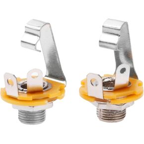2Pcs Stereo Input Jack Plug Socket Output 1/4" 6.35mm Socket For Electric Guitar