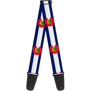 Buckle-Down Guitar Strap Colorado Flag Marijuana Leaf 2 Inches Wide