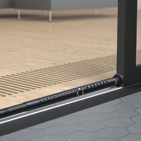 Sliding Door Security Bar，17-50 inch Adjustable Patio Door Security bar with Rubber Tips Apartment Bedroom Bottom of Door Heavy Duty InteriorN Black
