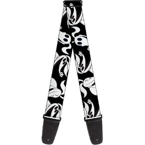Buckle-Down Disney Guitar Strap, Nightmare Before Christmas Zero Expressions Black White, 2 Inches Wide
